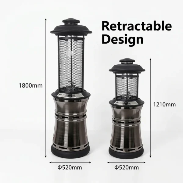 Patio Heater, Stainless, Steel, Portable - view 6