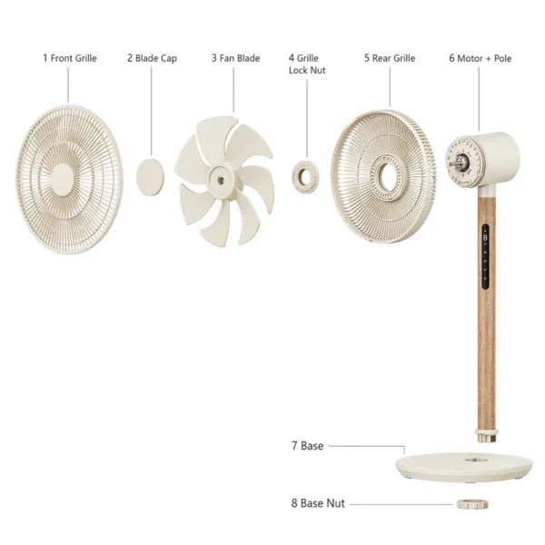 Pedestal Fan, 12-Inch, 24W(0.03hp), Plastic - view 4