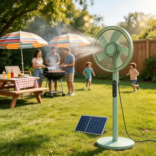 Pedestal Fan, 16'', Solar, Plastic, Brushless - view 4