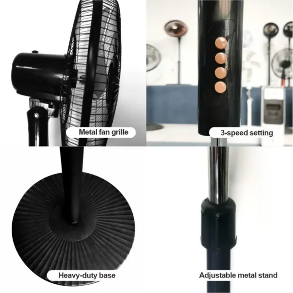 Pedestal Fan, Portable, 40, Plastic - view 2