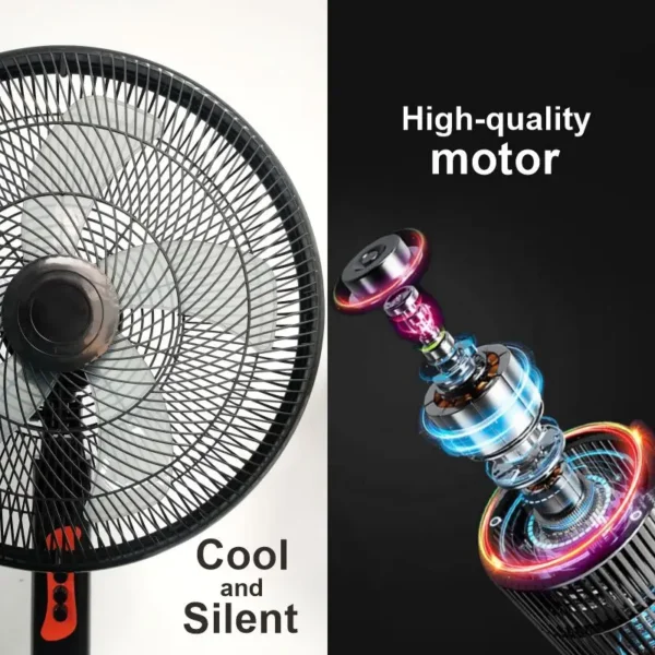 Pedestal Fan, Portable, 40, Plastic - view 3