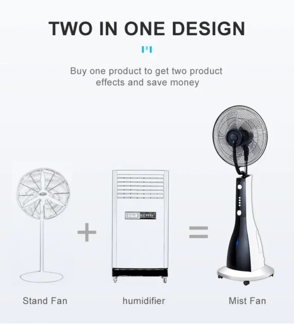 Pedestal Mist Fan, Plastic, Copper - view 3
