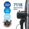 Pedestal Stand Fan, wall, 45, Plastic - view 2