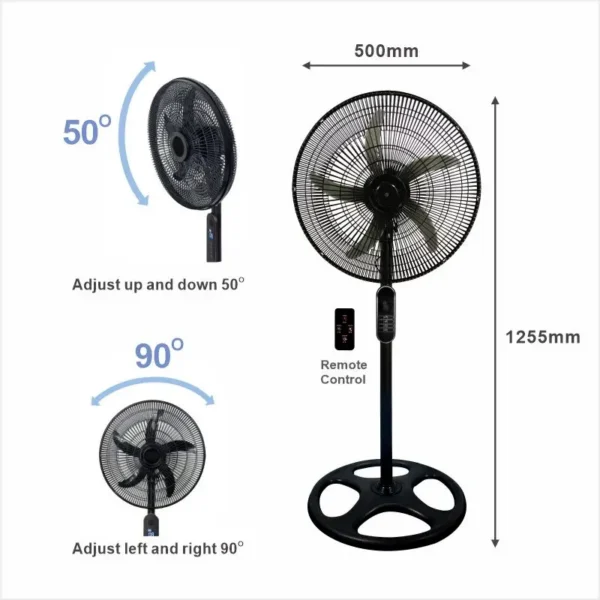 Pedestal Stand Fan, wall, 45, Plastic - view 3