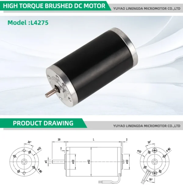 Permanent Magnet Brush Motor, LND, L4275, 24V, 3540 - view 6