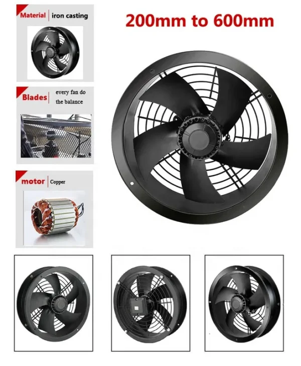 Phase Ball Bearing, YWF-t500, 380V, 500mm, Axial - view 6