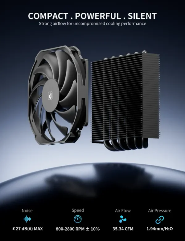 Pipes Cpu Air Cooler, 52mm, ITX, 92mm, AMD - view 5