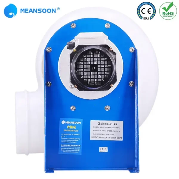Plastic Centrifugal Duct Fan, MPCF-200-F4S, 220V, IP54 - view 4