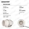Plastic Duct Fan, 150mm, 115V, 230V - view 6