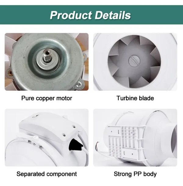 Plastic In-line Extractor, 150mm, Copper, Centrifugal - view 6