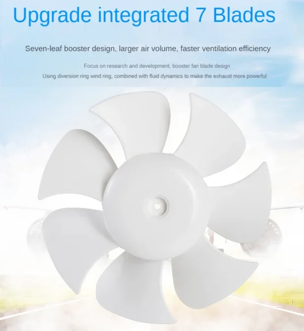 Plastic Louver Toilet Extractor, Ceiling, 110-240V, Electric - view 6