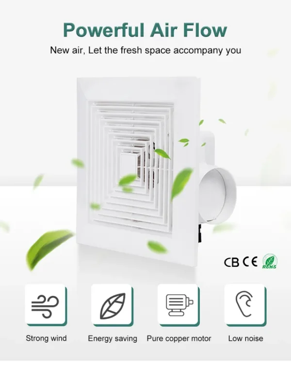 Plastic Wall Exhaust Fan, Centrifugal, Axial - view 4