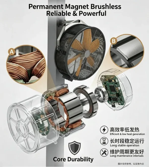 Plastic Wall Mounted Fan, 110V, 220V, 380V, BLDC - view 4
