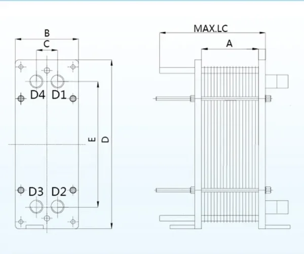 Plate Heat Exchanger, JS04, 220 V, Stainless Steel - view 2