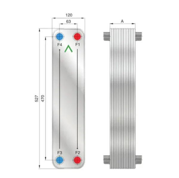 Plate Heat Exchanger, Stainless, Steel, FHC085G, HVAC - view 5