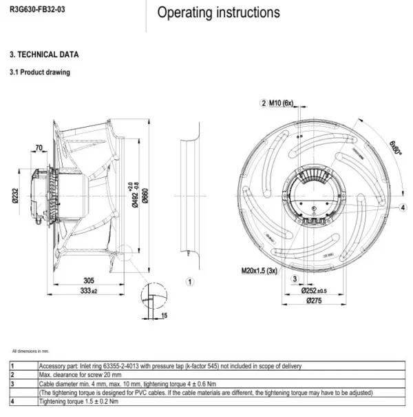 Plug Fan, R3G630-FB32-03, 400V, K3G630-FB32-03/F01, 400RPM - view 4