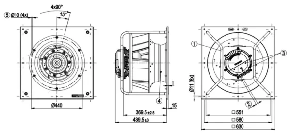 Plug Fan, TYP, K3G450-PA31-03/F01, 400V, 6.8A - view 3