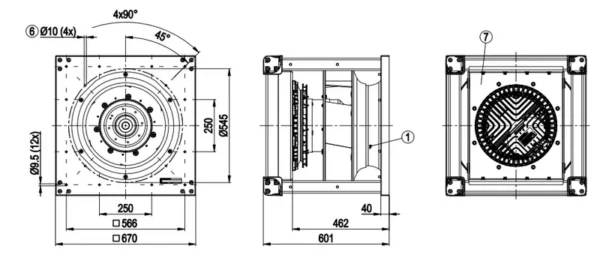 Plug Fan, TYP, K3G560-RA24-03-F01, 400V, 5.4A - view 2