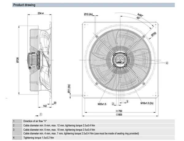 Plug Fan, W3G630-GE55-21, 630mm, HVAC - view 4