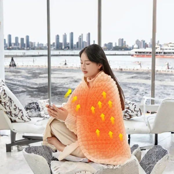 Polyester Heated Throw Blanketshawl, USB, Cordless - view 3