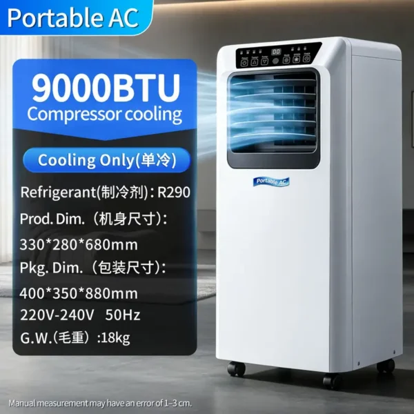 Portable Air Conditioner, Plastic, Up to 11, Electric - view 6