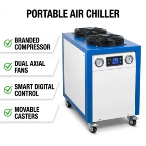 Portable Air-cooled Chiller, 2hp, 220 V, 1.5KW(2.01hp)