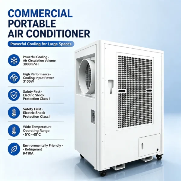 Portable Air Cooler, 220V, 3000m/h, R-410A - view 2