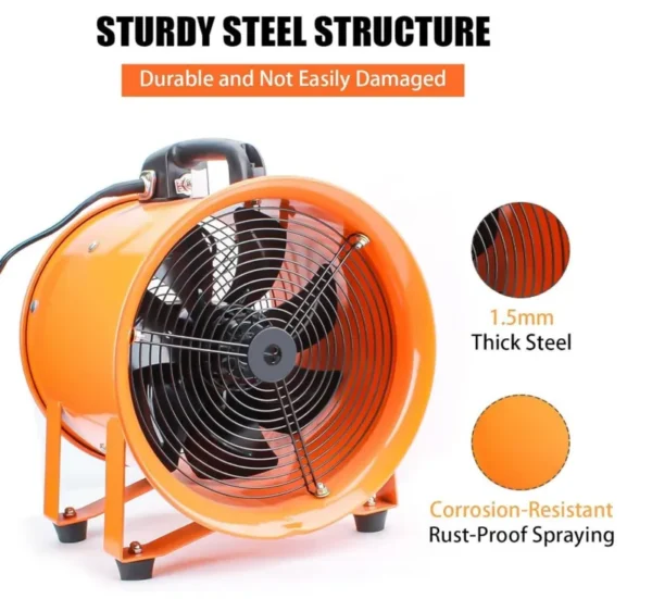 Portable Axial Fan, 5m, 100%, Copper, Aluminum - view 4