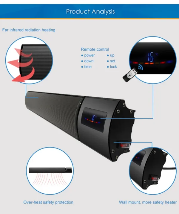Portable Ceiling Heater, 3000W, IP44, Waterproof, 249 - view 2