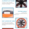 Portable Ducted Axial Fan, 8''10''12''14''16'', 380V, Aluminum - view 5