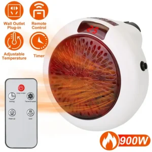Portable Electric Heater, 900W, Wall