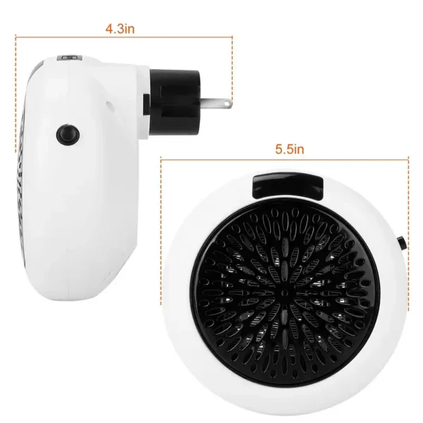 Portable Electric Heater, 900W, Wall - view 6