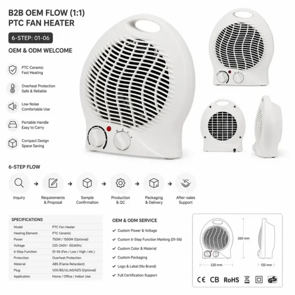 Portable Fan, PTC, 1000W, 2000W, VDE - view 5