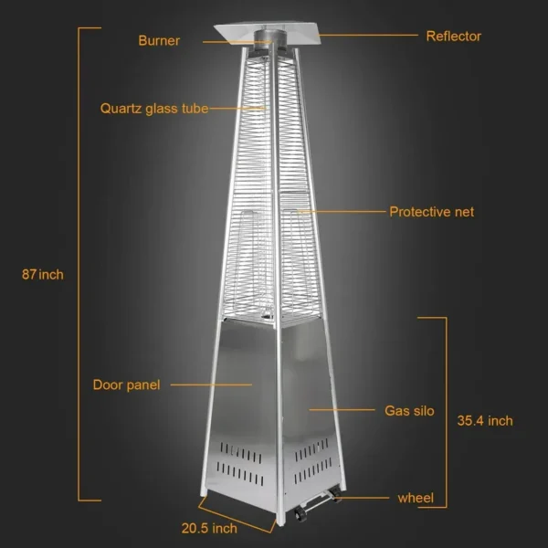 Portable Gas Heater, Stainless, Steel - view 3