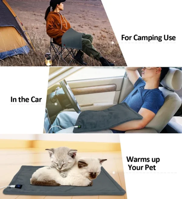 Portable Heated Travel Blanket, 100%, USB, 5V - view 5