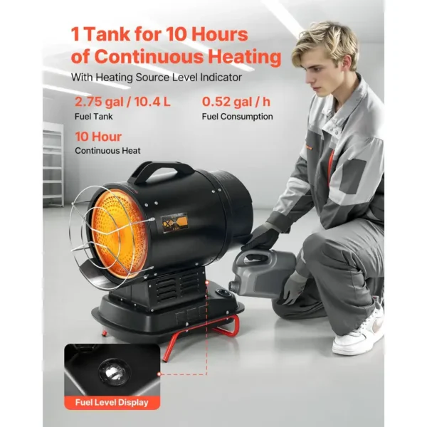 Portable Industrial Space Heater, 125000, BTU - view 4