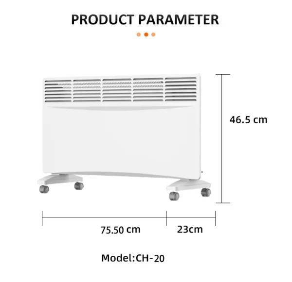 Portable Metal Convection Heater, 500 W - view 3