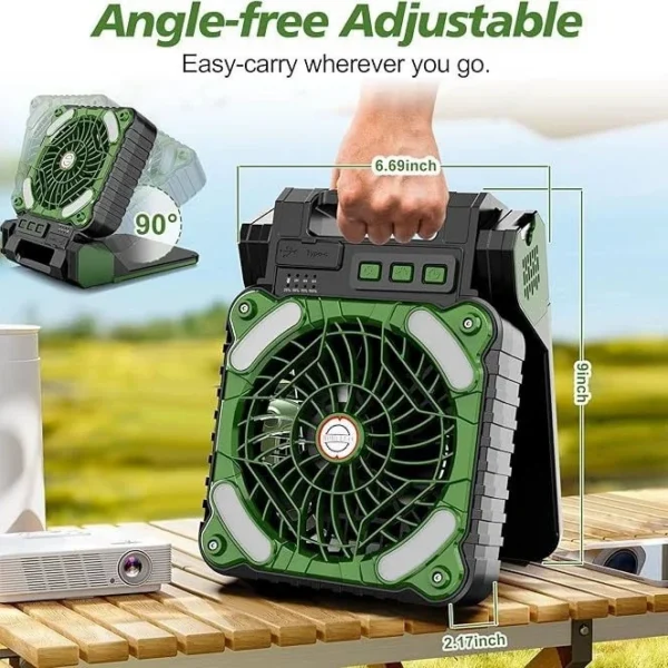 Portable Rechargeable Fan, Solar, USB - view 4