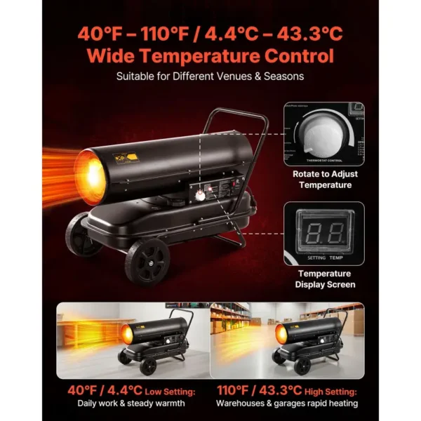 Portable Torpedo Space Heater, 125000, BTU - view 3