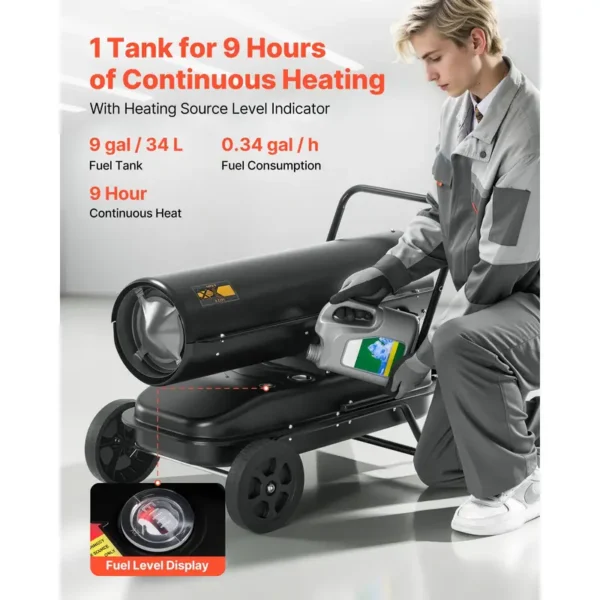 Portable Torpedo Space Heater, 125000, BTU - view 4