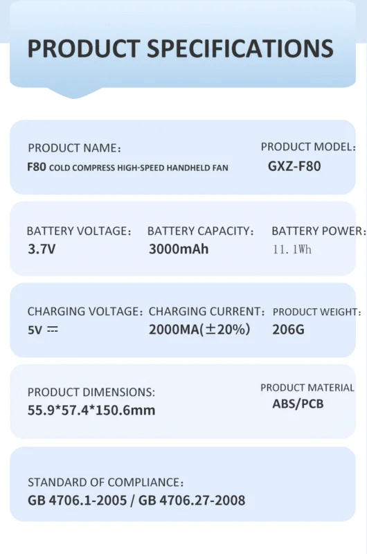 Potable Mini Fan, 3.7V, USB - view 5