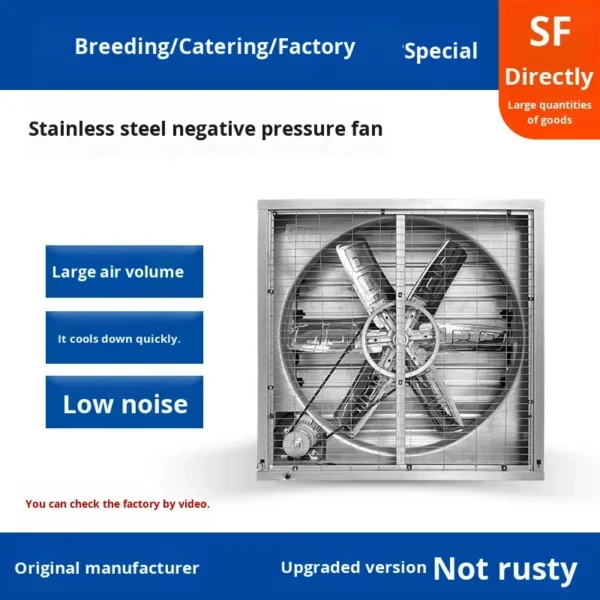 Power Louvered Exhaust Fan, 380/220V, Stainless - view 2