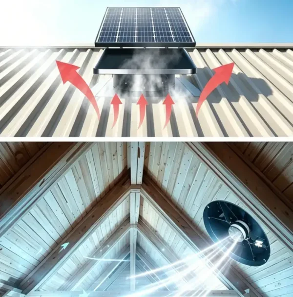 Power Solar Roof Ventilator, 50W, 24 V