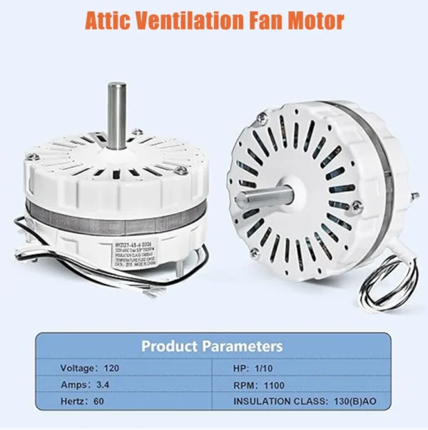 Power Vent Attic Fan, 120V, 60Hz, A0416B2059, A0510B2389 - view 5