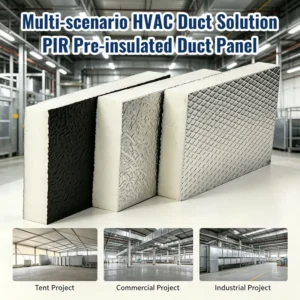 Pre Insulated Duct Panel, GFI, 20mm, PIR, Aluminum