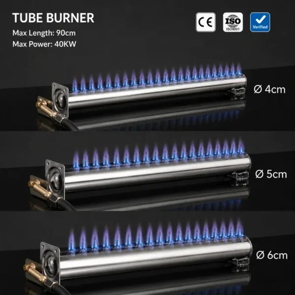 Premix Gas Burner Tube, Stainless, Steel - view 3