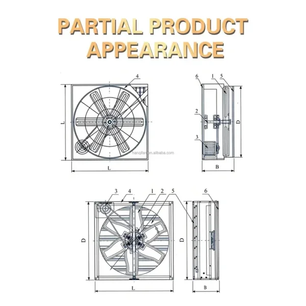 Pressure Wall Mount Fan, 220v, 50hz - view 2
