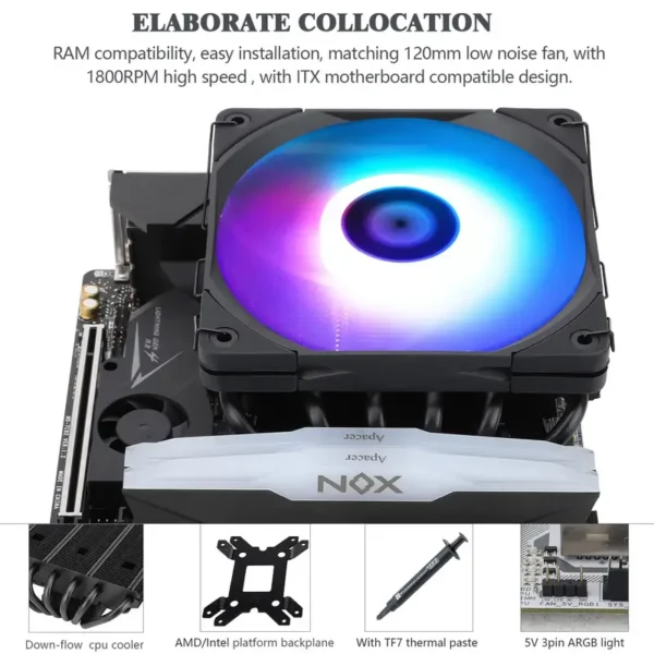Profile Cpu Air Cooler, AXP120, X67, ARGB, 120MM - view 5