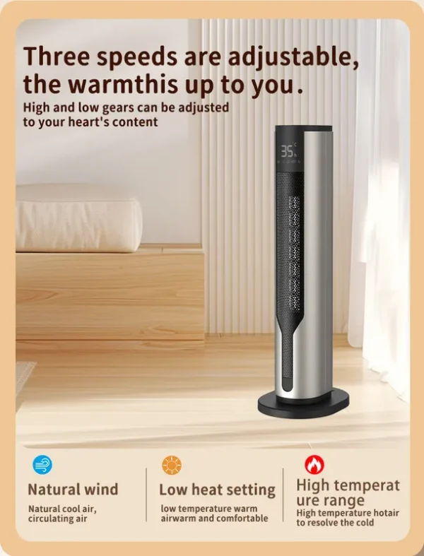 Ptc Ceramic Tower, 2000W, 3-Speed, Portable - view 4