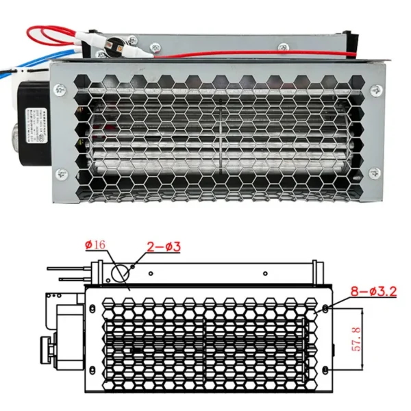 Ptc Cross Flow Heater, 60205, 220V, 1500W, Aluminum - view 2